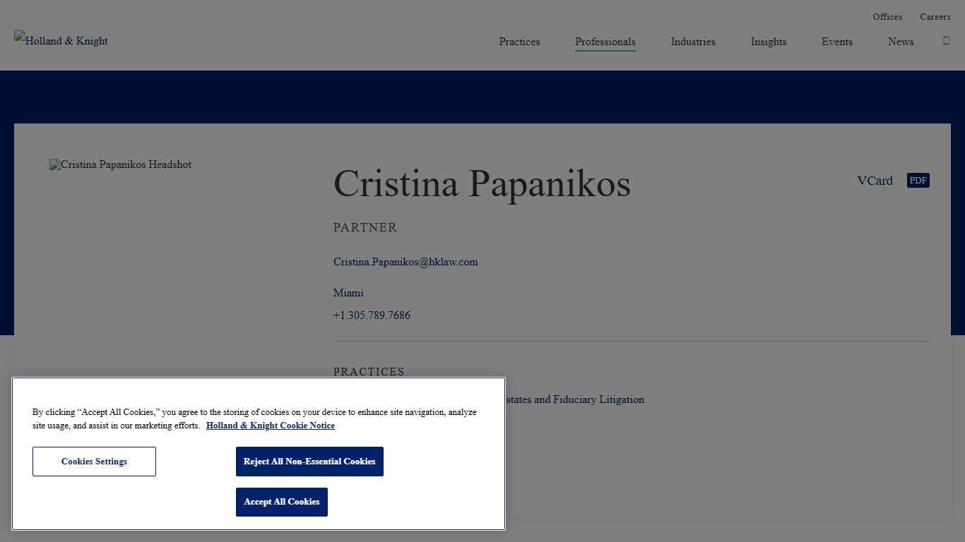 Cristina Papanikos Professionals Holland & Knight