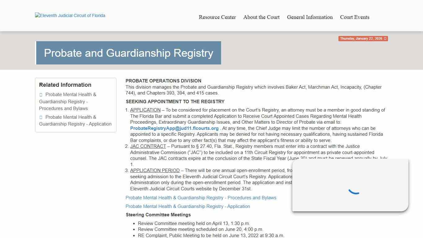 Probate and Guardianship Registry